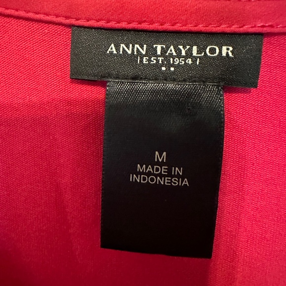 Ann Taylor Loft Hot Pink Fitted Top Medium - Picture 2 of 4